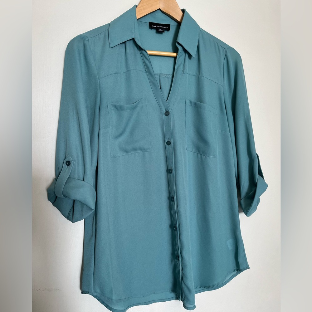 Fortune + Ivy 3/4 Sleeve Blouse Women’s size Medium